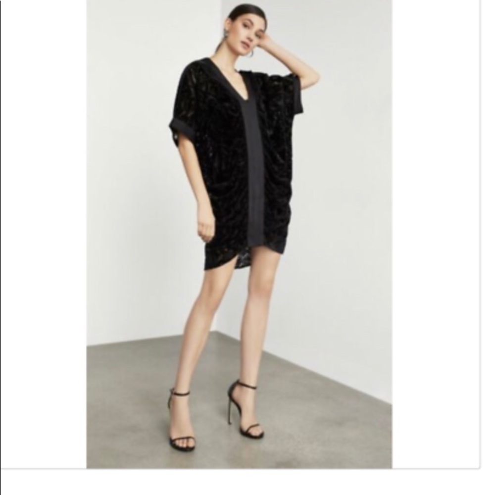 BCBGMaxAzria Velvet Black Shift Dress